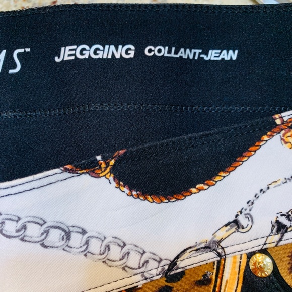 Luxe Slims Jegging XL 18-20 Collant Jean White Rope Chain Equestrian Print - Picture 12 of 14